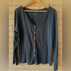 J. Jill Women's Navy Featherweight Cardigan Button Down